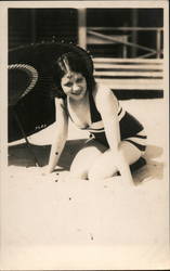 Girl with parasol Postcard