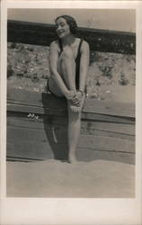 Woman at the Beach Postcard