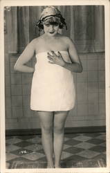 Woman in towel Postcard