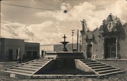 Colonial House with Fountain Postcard