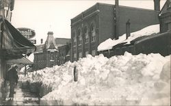 Street Scene after the Big Blizzard of Feb. 18, 1952 Postcard