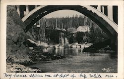 River under bridge view Postcard