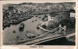 Aerial View of Singapore River Postcard