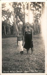 Native Mother and Son Postcard