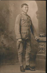 Studio Photo Man in military uniform Postcard Postcard Postcard