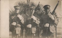 Three soldiers Fort Dade Egmont Key Florida Postcard