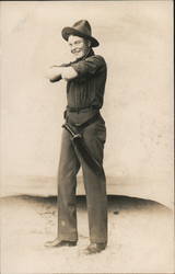 Man in uniform and knife Postcard