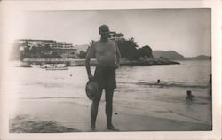 Man on beach Postcard