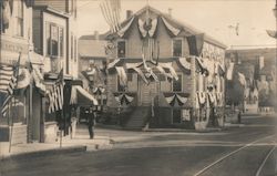 Patriotic Decorations July 1929 Tercentenary Postcard