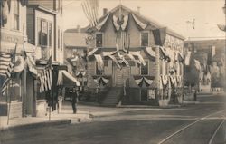 Patriotic Decorations July 1929 Tercentenary Marblehead, MA Postcard Postcard Postcard