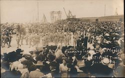 Parade to welcome first train January 22, 1912  Henry Flagler Postcard