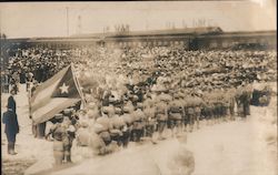 1st Train, Soldiers with Puerto Rican Flag 1912 Postcard