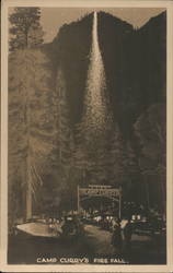 Camp Curry's Fire Fall Postcard