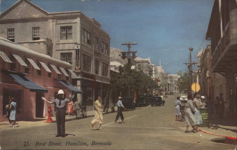 Reid Street Hamilton, Bermuda Postcard