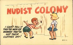 Nudist Colony - I Can't Tell if They're Men or Women Postcard