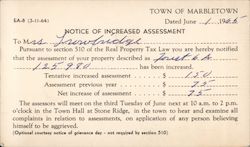 Town of Marbletown Notice of Increased Assessment Postcard