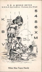 KBV 5486 XM -Native American Washing feet Portland, OR QSL & Ham Radio Postcard Postcard Postcard