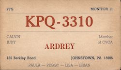 KPQ-3310 Johnstown, PA QSL & Ham Radio Postcard Postcard Postcard