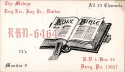 KBN-6464 The Maloys Derry, PA QSL & Ham Radio Postcard Postcard Postcard