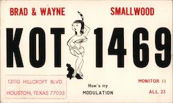 KOT-1469 Brad & Wayne Smallwood houston, TX QSL & Ham Radio Postcard Postcard Postcard
