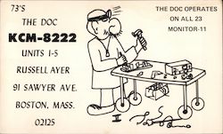 The Doc - KCM-8222- Units 1-5 - Russell Ayer Boston, MA QSL & Ham Radio Postcard Postcard Postcard