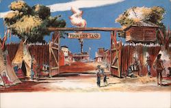 Rare 1954 Disneyland Frontierland Entrance Preview P11877 Postcard