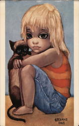 Oil Painting "Little Ones" by Walter Keane Postcard