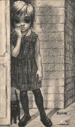 Big Eyed Child - Walter Keane New York, NY Modern Margaret Keane Postcard Postcard Postcard