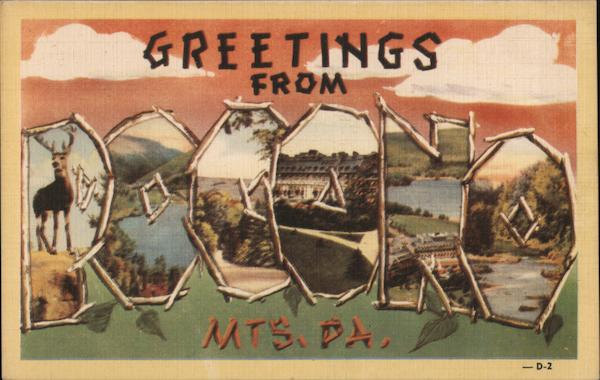 Greetings from Pocono Mountains Pennsylvania