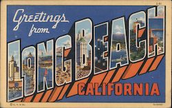 Greetings from Long Beach California Postcard Postcard Postcard