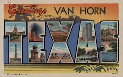 Greetings from Van Horn Texas Postcard Postcard Postcard