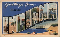 Greetings from Marion Indiana Postcard Postcard Postcard