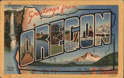 Greetings from Oregon Postcard Postcard Postcard