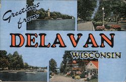Greetings from Delavan Postcard