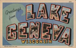 Greetings from Lake Geneva Wisconsin Postcard Postcard Postcard