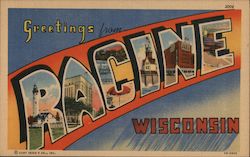 Greetings from Racine Wisconsin Postcard Postcard Postcard