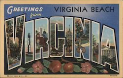 Greetings from Virginia Beach Caribbean Islands Postcard Postcard Postcard