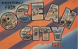 Greetings from Ocean City Maryland Postcard Postcard Postcard