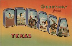 Greetings from Odessa Texas Postcard Postcard 