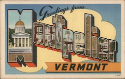 Greetings from Montpelier Vermont Postcard Postcard Postcard