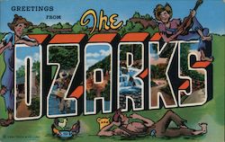 Greetings from The Ozarks Large Letter Postcard Postcard 