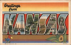 Greetings from Kansas Postcard Postcard Postcard