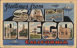 Greetings from San Diego Postcard