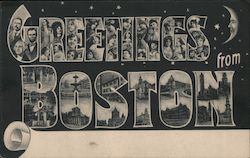 Greetings from Boston Postcard