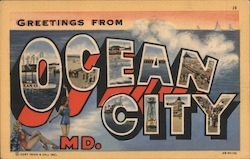 Greetings from Ocean City Maryland Postcard Postcard Postcard