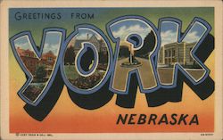 Greetings from York Nebraska Postcard Postcard Postcard