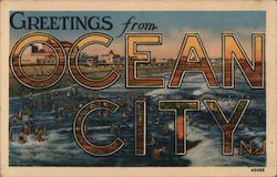 Greetings from Ocean City Postcard