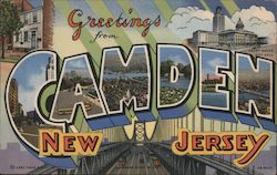 Greetings from Camden New Jersey Postcard Postcard Postcard