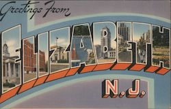 Greetings from Elizabeth New Jersey Postcard Postcard Postcard