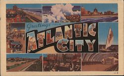 Greetings from Atlantic City Postcard